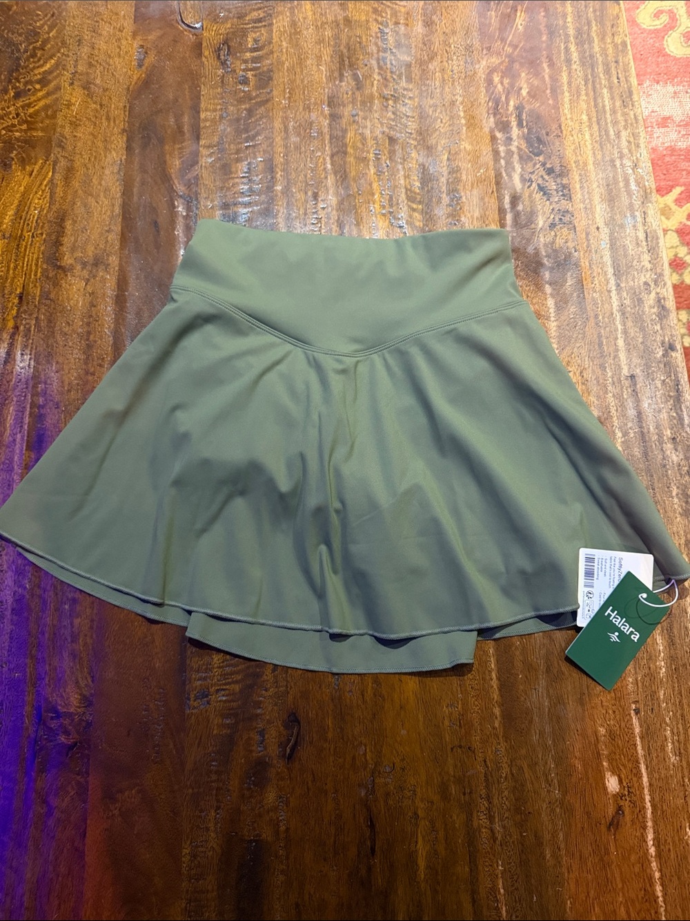 HALARA Olive Green Softly Zero Airy Tennis Skirt